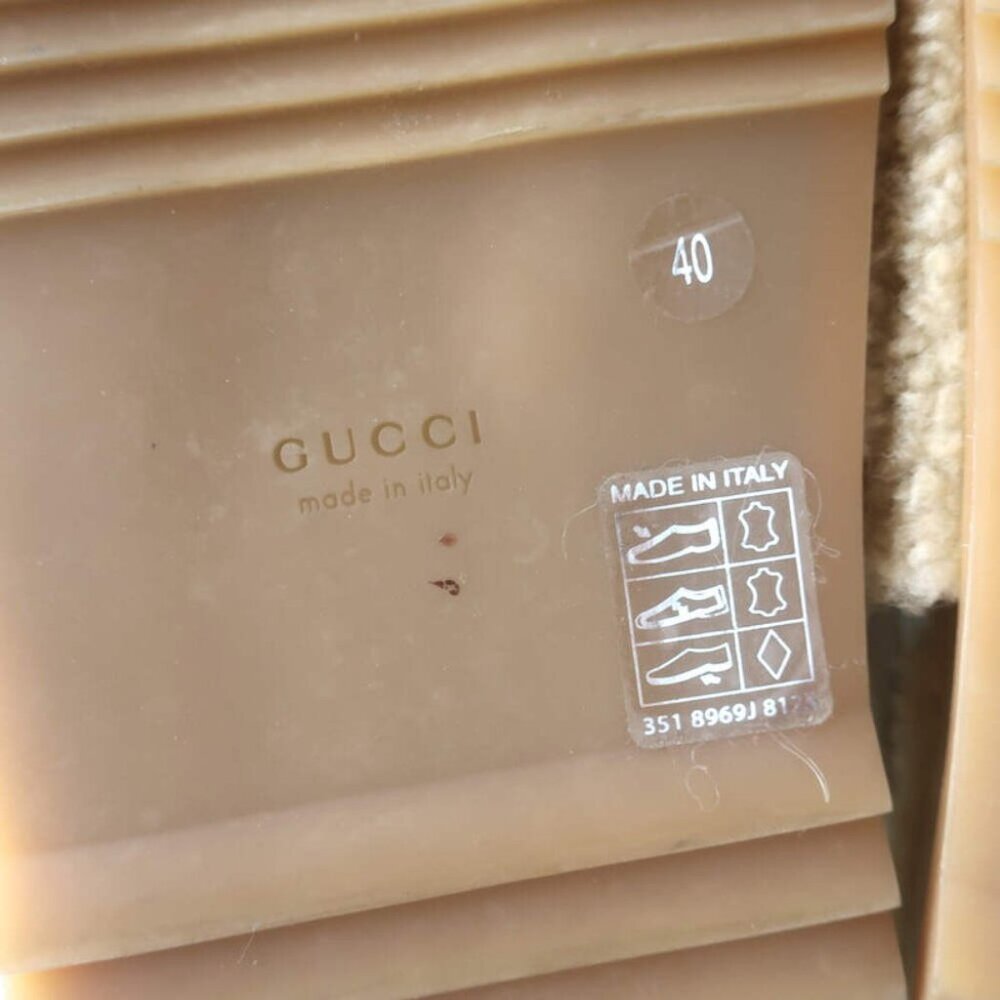 Gucci Double G Shearling Dad Sandals Beige Merino Wool Size 40 - Picture 16 of 16
